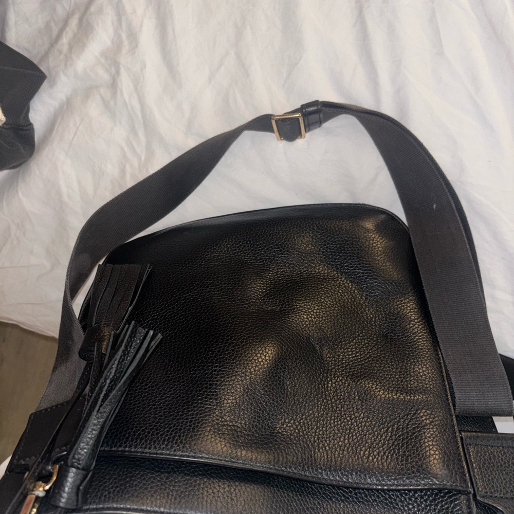 Tory Burch Black Leather Crossbody Bag with Tassel - Picture 5 of 5